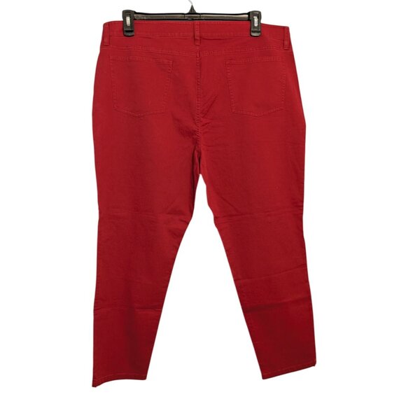 Eileen Fisher Organic Cotton Red Slim Ankle Jeans Size 18 Eco-Friendly Stretch - Picture 11 of 15